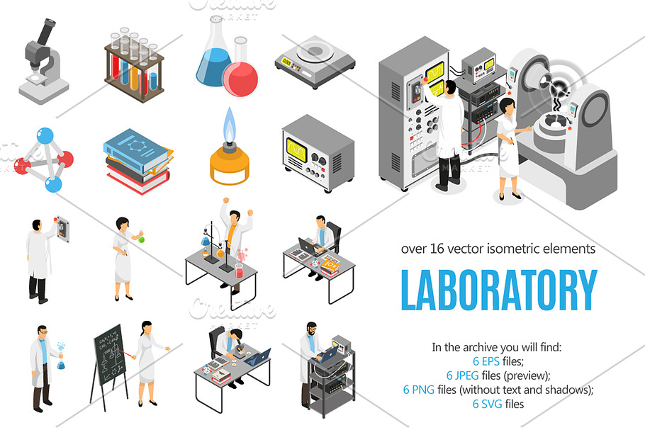 Laboratory Isometric Set in Illustrations - product preview 8