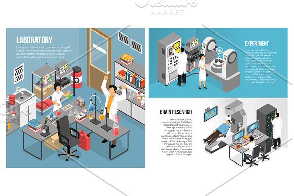Laboratory Isometric Set in Illustrations - product preview 1