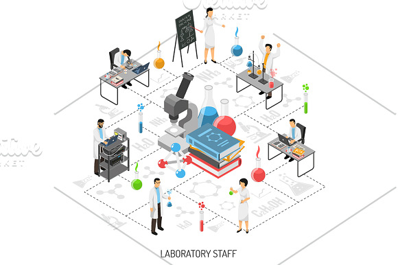 Laboratory Isometric Set in Illustrations - product preview 2