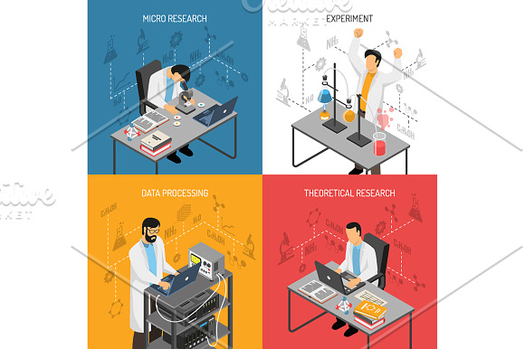 Laboratory Isometric Set in Illustrations - product preview 4