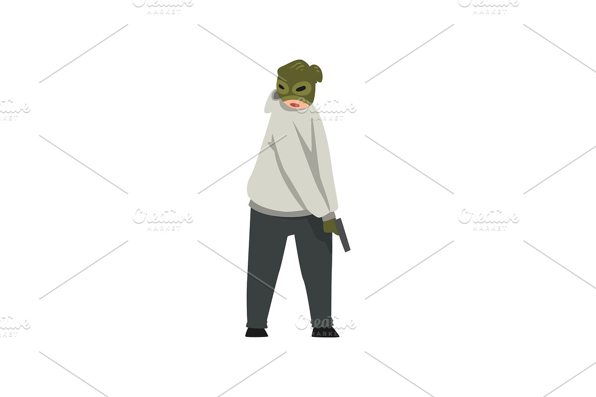 Masked Criminal Robber or Thief in Illustrations - product preview 8