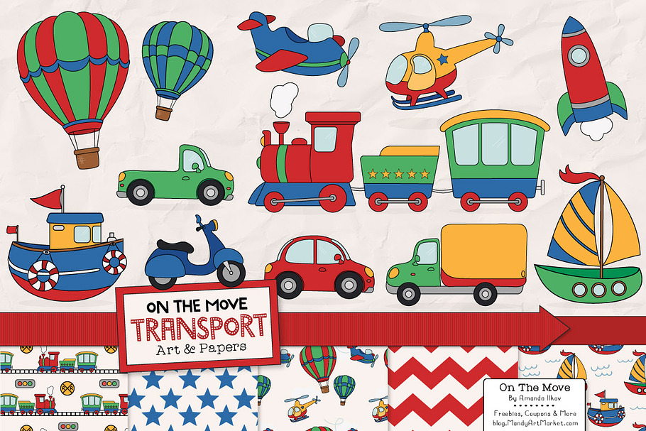 Transportation Clipart & Patterns