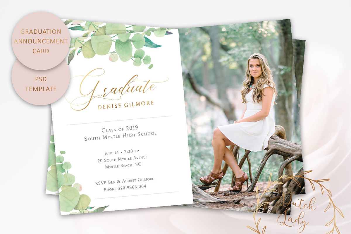 PSD Graduation Announcement Card #5 in Card Templates - product preview 8