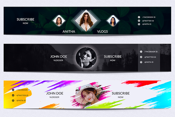 Youtube Channel Art Banner Bundle in YouTube Templates - product preview 2