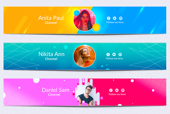 Youtube Channel Art Banner Bundle in YouTube Templates - product preview 3
