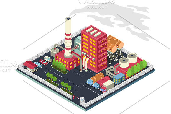 Factory Isometric Set in Illustrations - product preview 1