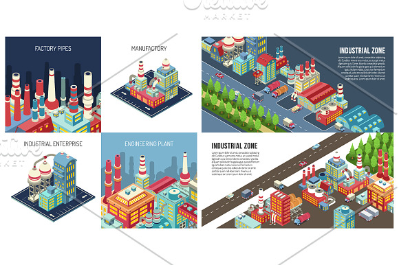 Factory Isometric Set in Illustrations - product preview 3