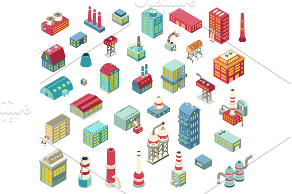 Factory Isometric Set in Illustrations - product preview 4