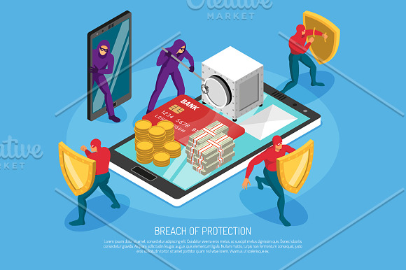 Hackers Isometric Set in Illustrations - product preview 2