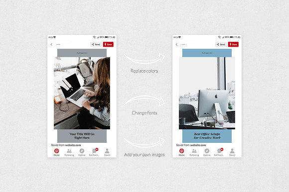 Office Pinterest Posts in Pinterest Templates - product preview 4
