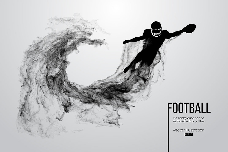 Silhouette of a football player NFL in Illustrations - product preview 8