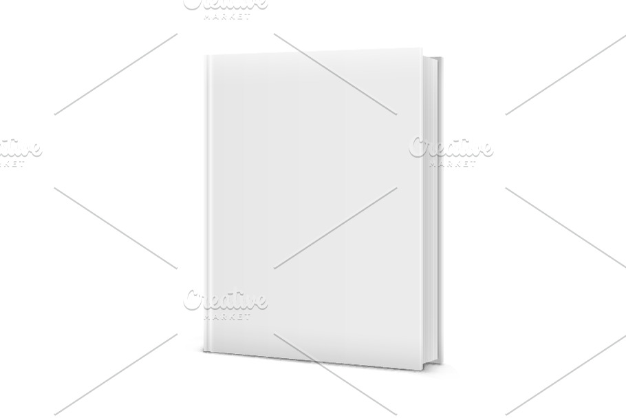 Blank White Standing Book Template. in Illustrations - product preview 8