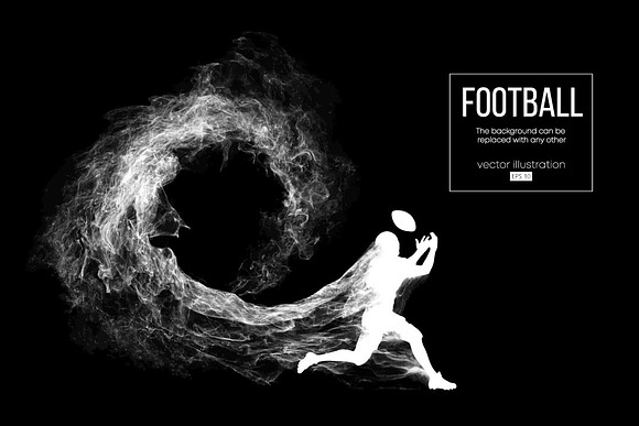 Silhouette of a football player NFL in Illustrations - product preview 1