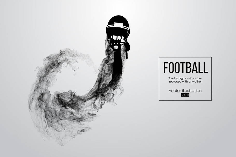 Silhouette of a football helmet NFL in Illustrations - product preview 8