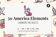 50 USA elements with bonus graphics