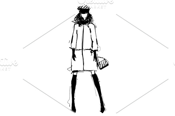Woman in a jacket, suit. Fashion