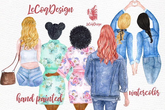Watercolor Hairstyles clipart in Illustrations - product preview 2