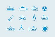 12 Submarine Icons