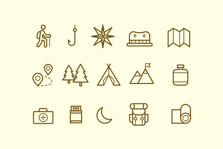 15 Mountain Trek Icons