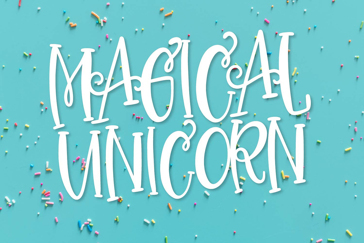 Magical Unicorn Font - With Doodles in Display Fonts - product preview 8