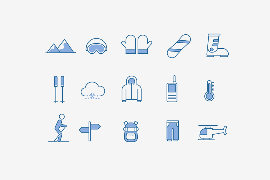 15 Skiing Snowboarding Icons in Icons - product preview 8