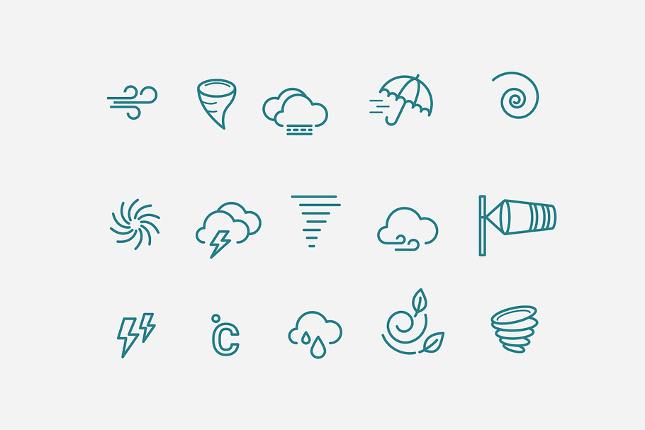 15 Wind Storm Icons in Icons - product preview 8