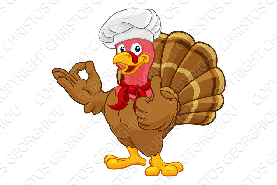 Turkey Chef Thanksgiving or in Illustrations - product preview 8