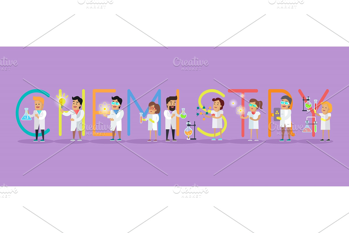 Chemistry Banner. Science Alphabet. in Illustrations - product preview 8