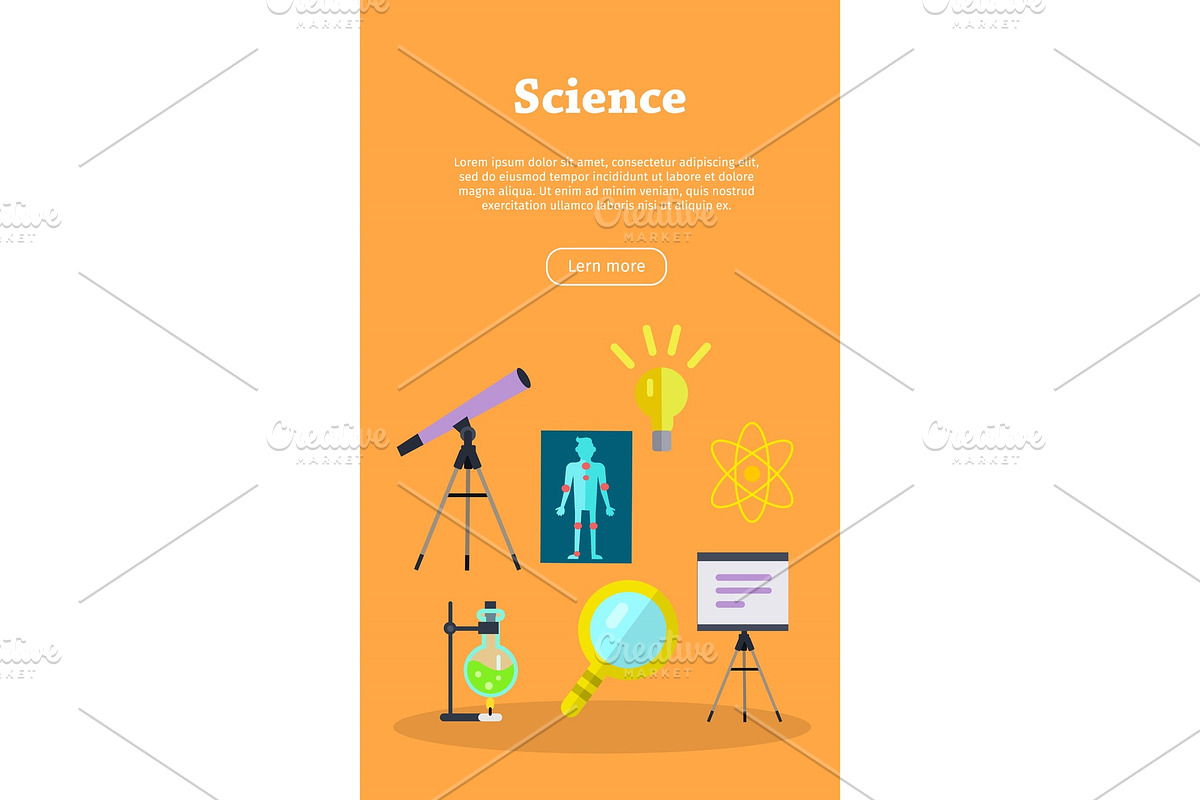 Science Web Banner. Website template in Illustrations - product preview 8