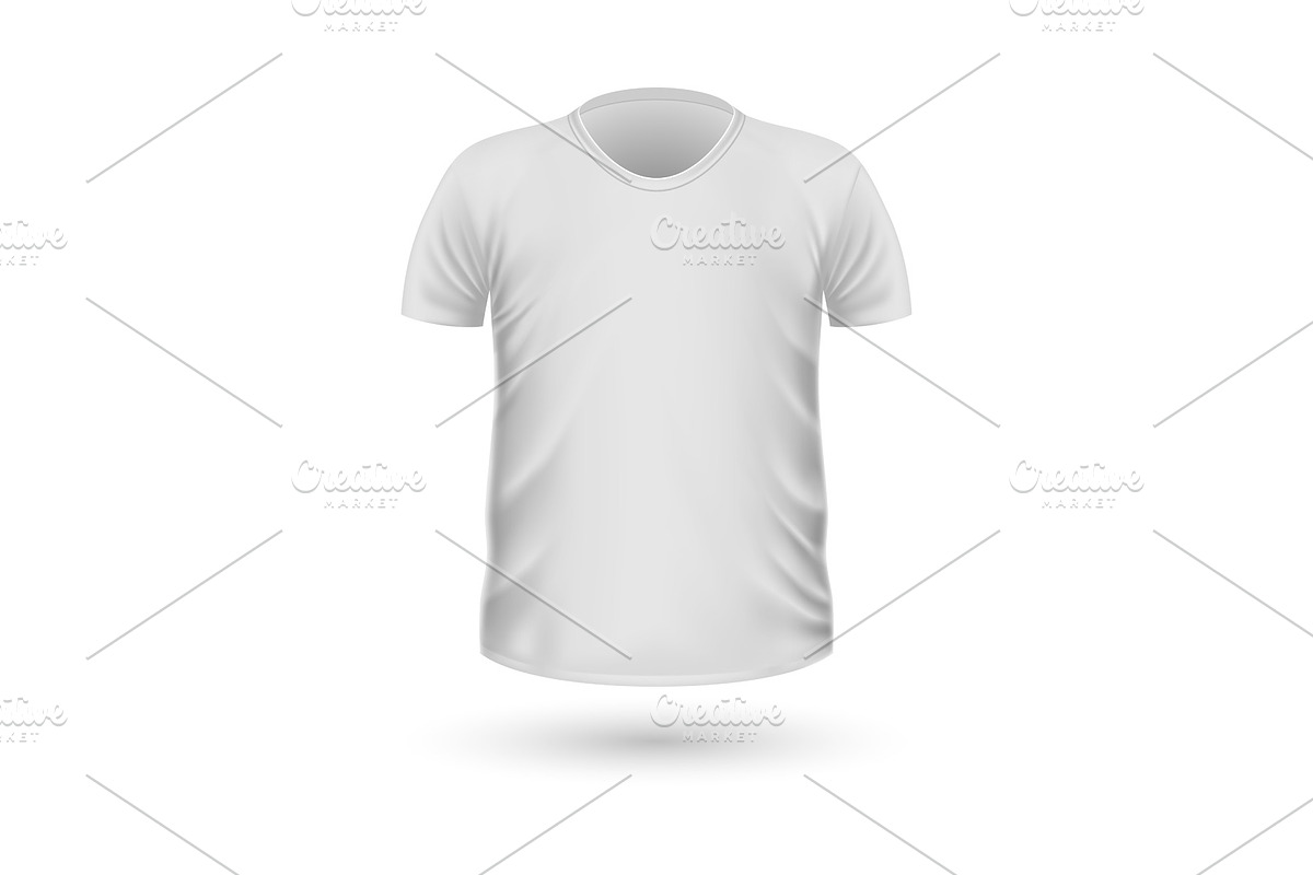 T-shirt Teplate. Front Side View in Illustrations - product preview 8