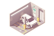 Vector isometric car parking garage