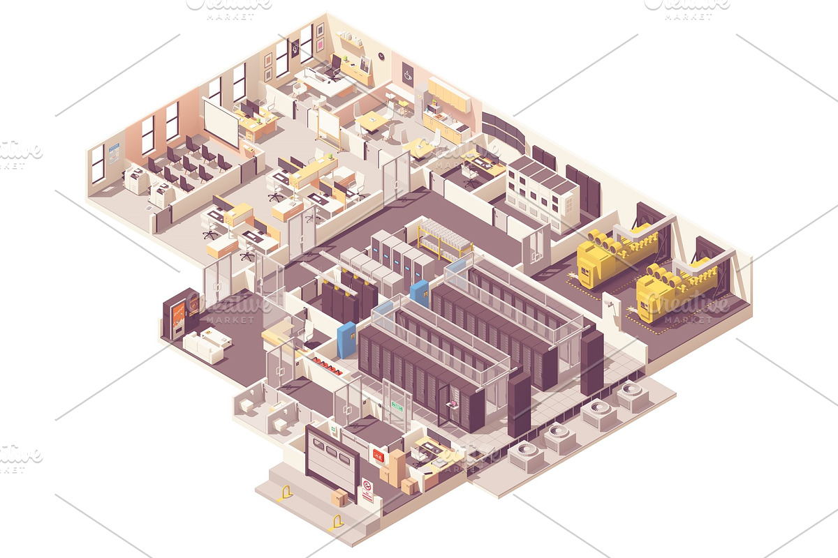 Isometric data center interior in Illustrations - product preview 8
