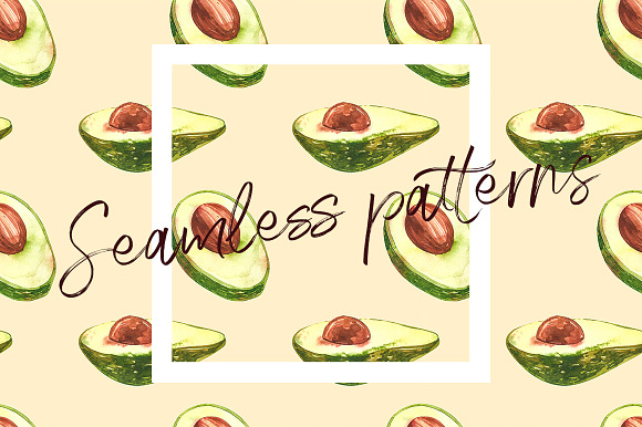 Avocado in botanical style in Illustrations - product preview 4