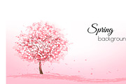 Background with a pink sakura Vector