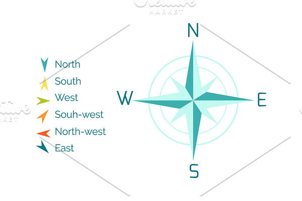 Compass Rose Vector Illustration in
