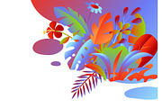 Background with tropical leaves and