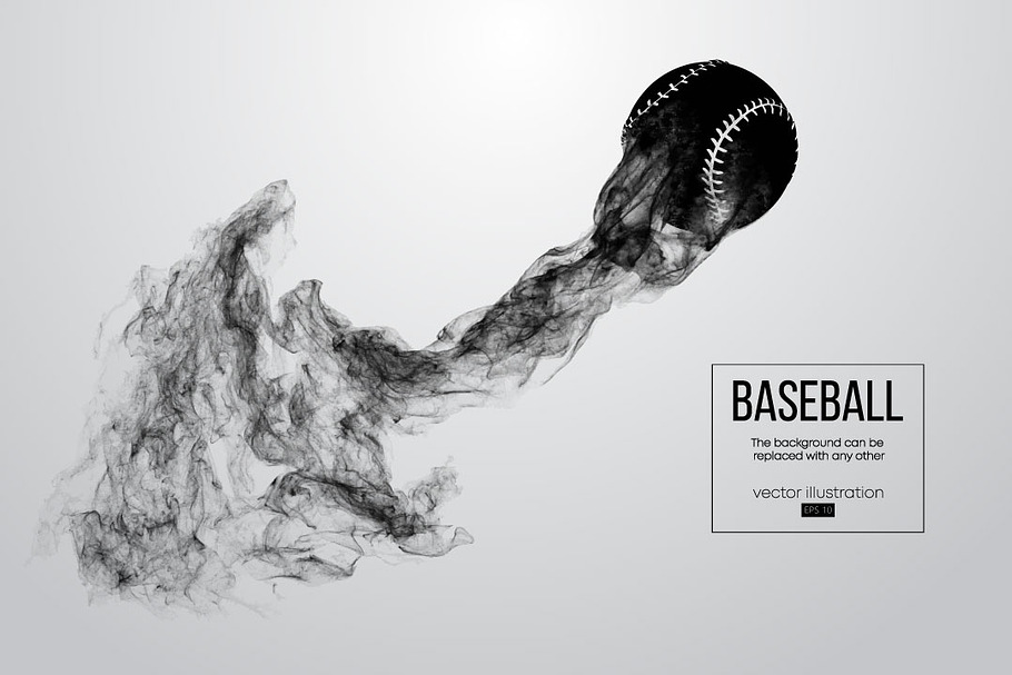 Silhouette of a baseball ball in Illustrations - product preview 8