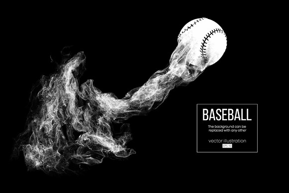 Silhouette of a baseball ball in Illustrations - product preview 1