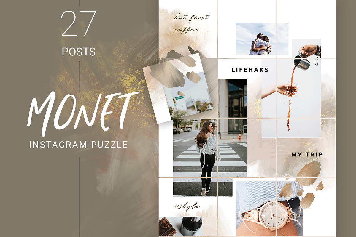 Monet Instagram Puzzle Template in Instagram Templates - product preview 8