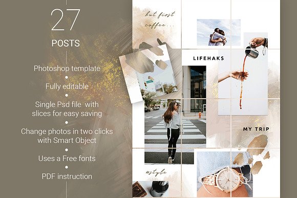 Monet Instagram Puzzle Template in Instagram Templates - product preview 2