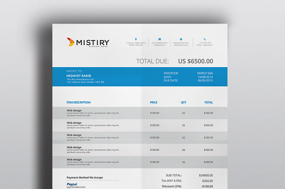 Invoice With MS Word in Stationery Templates - product preview 5