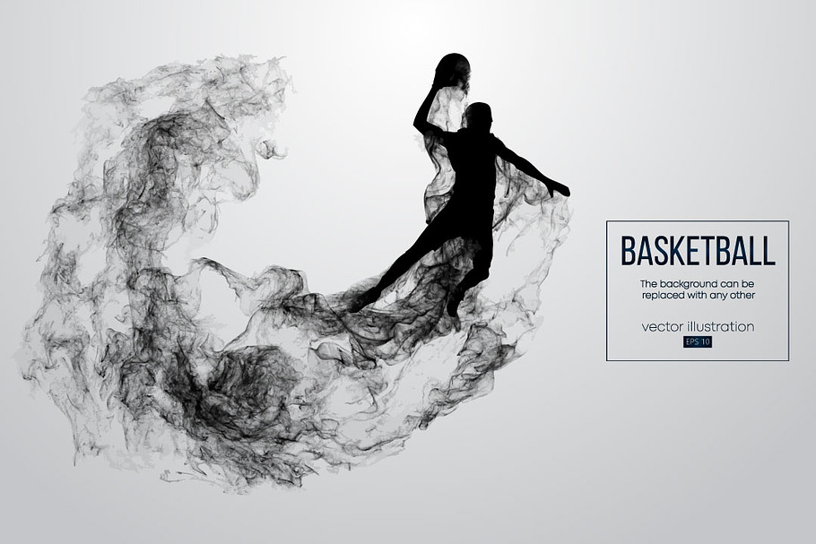 Silhouette of basketball player NBA in Illustrations - product preview 8