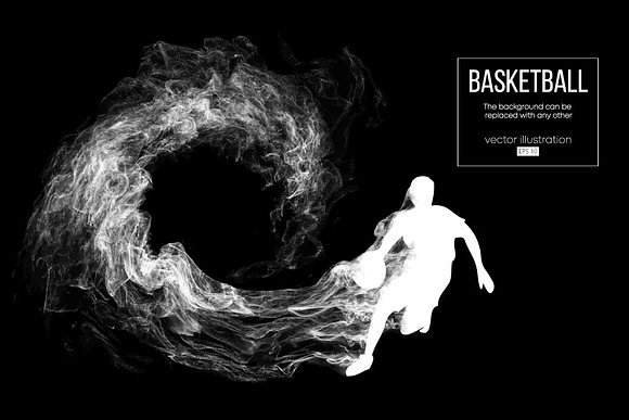 Silhouette of basketball player NBA in Illustrations - product preview 1
