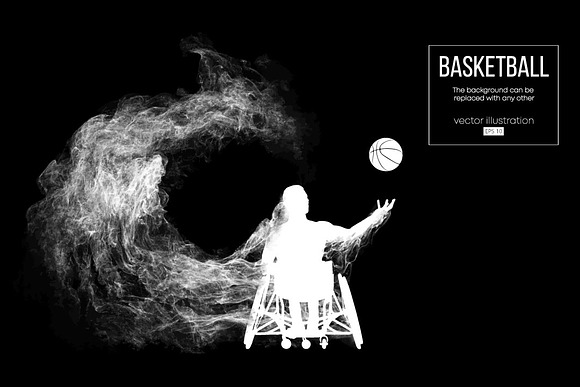 Silhouette of basketball player in Illustrations - product preview 1