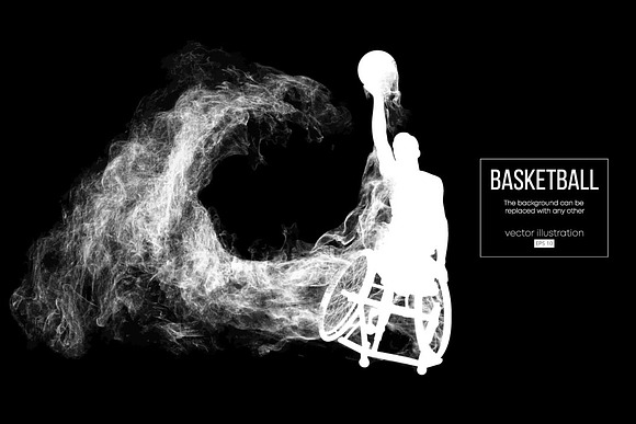 Silhouette of basketball player in Illustrations - product preview 1