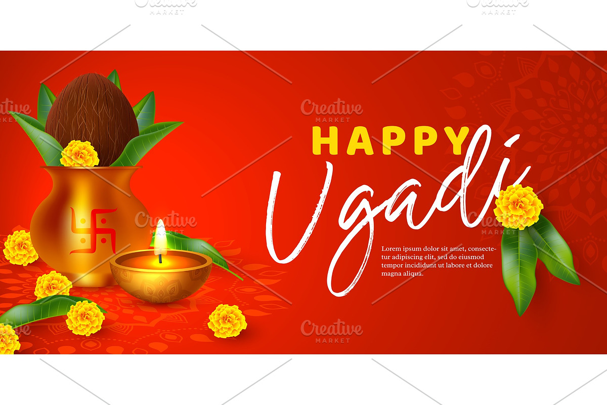 Ugadi holiday poster or babber. in Objects - product preview 8