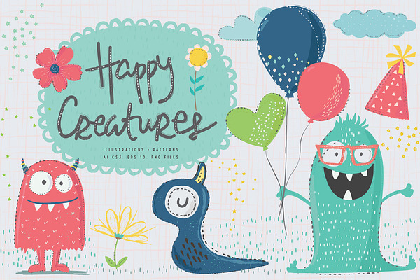 Happy Creatures Illustrations