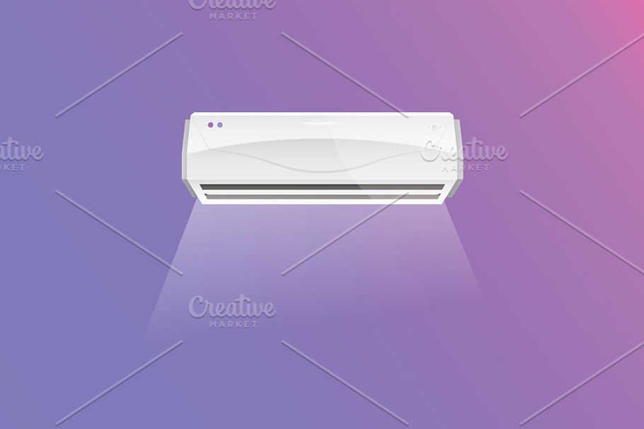 Air conditioner on lava lamp colour in Illustrations - product preview 8