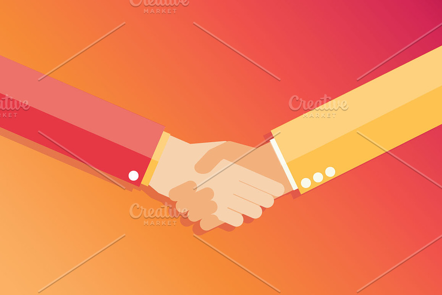 business handshake in lava colour in Illustrations - product preview 8