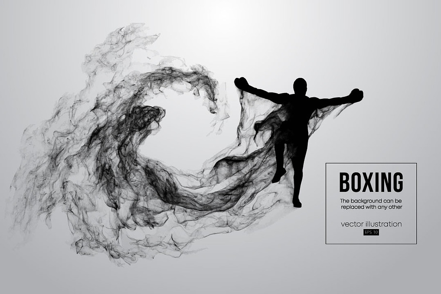 Abstract silhouette of a boxer in Illustrations - product preview 8